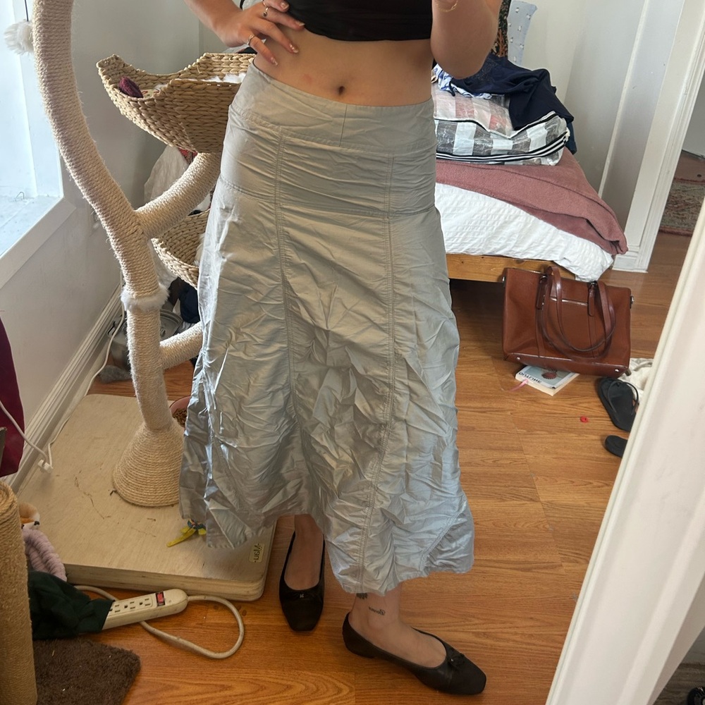 Vintage Areli 100% silk baby blue maxi skirt